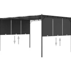 vidaXL - Tuinhuisje - Antraciet - Polyester - 4 x 3 x 2.25 m