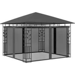 vidaXL - Tuinhuisje - Antraciet - Stof - 3 x 3 x 2.73 m