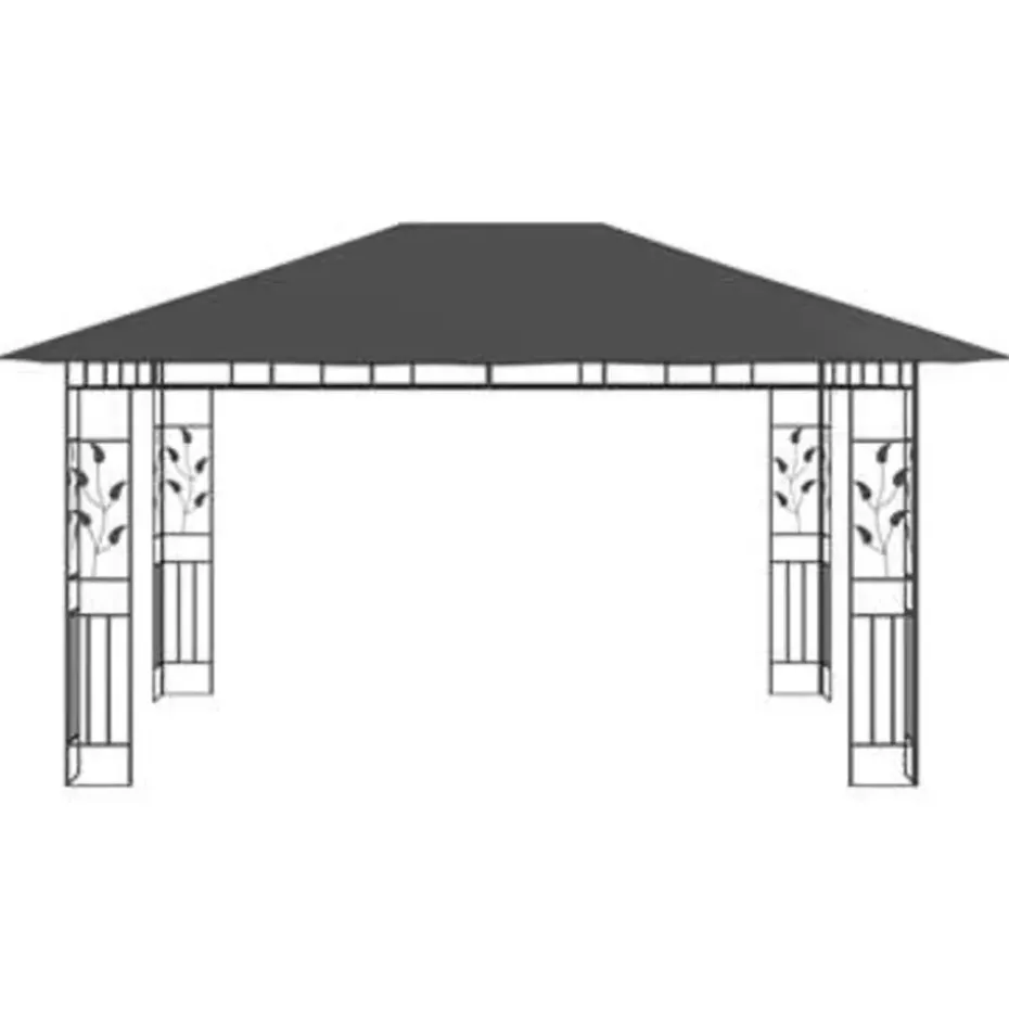 vidaXL - Tuinhuisje - Antraciet - Stof - 4 x 3 x 2.73 m
