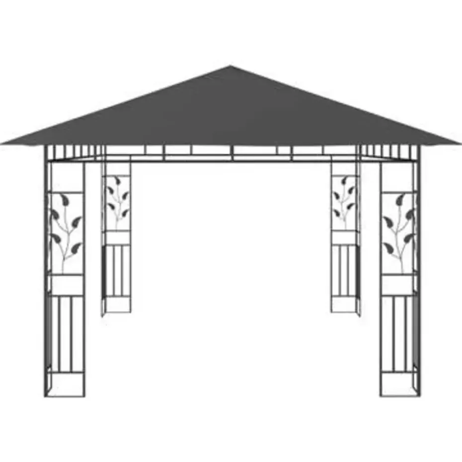 vidaXL - Tuinhuisje - Antraciet - Stof - 4 x 3 x 2.73 m