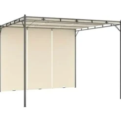 vidaXL - Tuinhuisje - Crème - Stof - 3 x 3 x 2.25 m