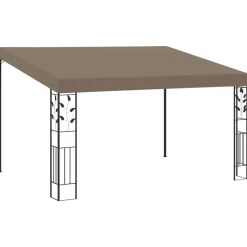 vidaXL - Tuinhuisje - Taupe - Stof - 4 x 3 x 2.5 m