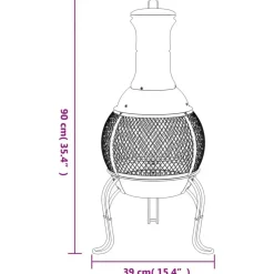 vidaXL - Tuinkachel - Zwart - Staal