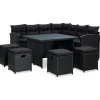 vidaXL - Tuinloungeset - Zwart - Poly rattan - 6 stuks - Met kussens