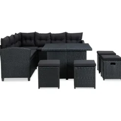 vidaXL - Tuinloungeset - Zwart - Poly rattan - 6 stuks - Met kussens