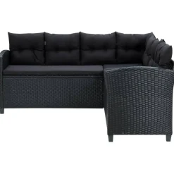 vidaXL - Tuinloungeset - Zwart - Poly rattan - 6 stuks - Met kussens