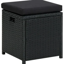 vidaXL - Tuinloungeset - Zwart - Poly rattan - 6 stuks - Met kussens