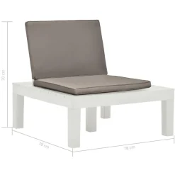 vidaXL - Tuinloungestoel - Wit - Kunststof