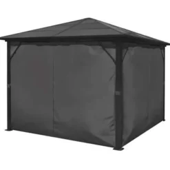 vidaXL - Tuinpaviljoen - Antraciet - Stof - 300 x 300 cm