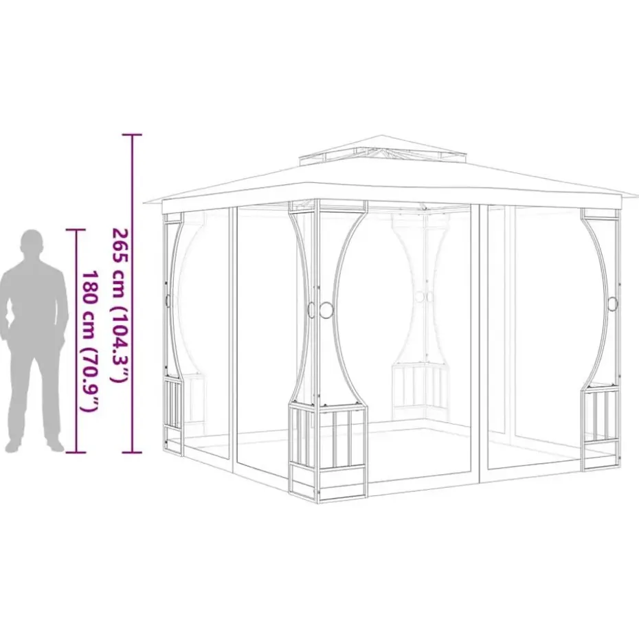 vidaXL - Tuinpaviljoen - Antraciet - Stof