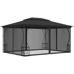 vidaXL - Tuinpaviljoen - Antraciet - Stof