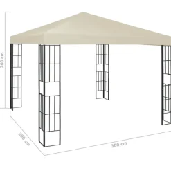 vidaXL - Tuinpaviljoen - Crème - Stof - 3 x 3 m