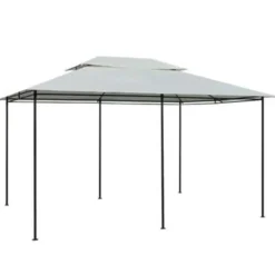 vidaXL - Tuinpaviljoen - Wit - Stof