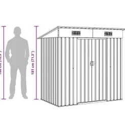 vidaXL - Tuinschuur - Antraciet - Staal