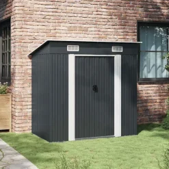 vidaXL - Tuinschuur - Antraciet - Staal