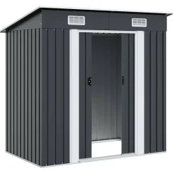 vidaXL - Tuinschuur - Antraciet - Staal