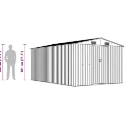 vidaXL - Tuinschuur - Antraciet - Staal
