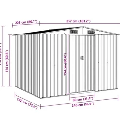 vidaXL - Tuinschuur - Antraciet - Staal