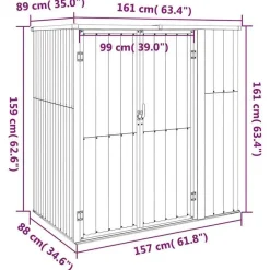 vidaXL - Tuinschuur - Grijs - Staal