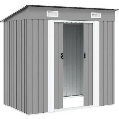 vidaXL - Tuinschuur - Grijs - Staal