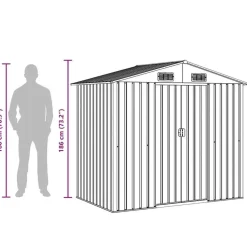 vidaXL - Tuinschuur - Grijs - Staal