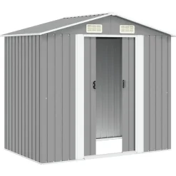 vidaXL - Tuinschuur - Grijs - Staal