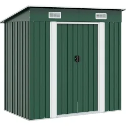 vidaXL - Tuinschuur - Groen - Staal