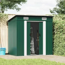 vidaXL - Tuinschuur - Groen - Staal