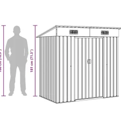 vidaXL - Tuinschuur - Groen - Staal