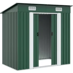 vidaXL - Tuinschuur - Groen - Staal