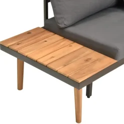 vidaXL - Tuinset - Grijs - Hout