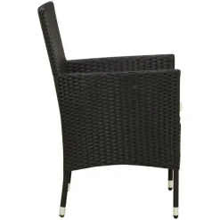 vidaXL - Tuinset - Zwart - Poly rattan - 7 stuks - Met kussens