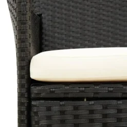 vidaXL - Tuinset - Zwart - Poly rattan - 7 stuks - Met kussens