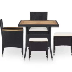 vidaXL - Tuinset - Zwart - Rattan