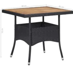 vidaXL - Tuinset - Zwart - Rattan