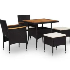 vidaXL - Tuinset - Zwart - Rattan