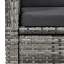 vidaXL - Tuinset grijs - 4 verstelbaar stoelen & 150x90 cm tafel - Poly rattan