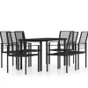 vidaXL - Tuinset zwart PVC rattan en staal - 140x70 cm - 7 stuks