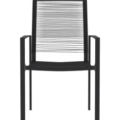 vidaXL - Tuinset zwart PVC rattan en staal - 140x70 cm - 7 stuks