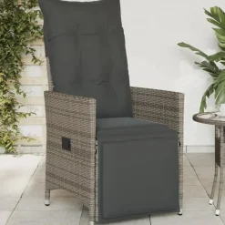 vidaXL - Tuinstoel - Grijs - Poly rattan