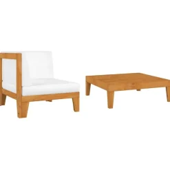 vidaXL - Tuinstoel - Wit - Acaciahout