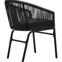 vidaXL - Tuinstoel - Zwart - Polyetheen - 2 stuks