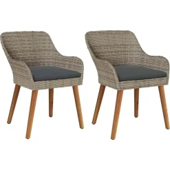 vidaXL - Tuinstoel - Zwart - Poly rattan - 55 x 62.5 x 82cm