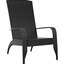 vidaXL - Tuinstoel Adirondack - Zwart - Poly rattan