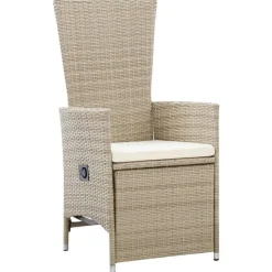 vidaXL - Tuinstoelen - Beige - Poly rattan - 2 stuks - Met kussens