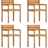 vidaXL - Tuinstoelen - Bruin - Massief acaciahout - 4 stuks - 50x53x80 cm