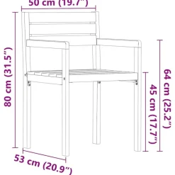 vidaXL - Tuinstoelen - Bruin - Massief acaciahout - 4 stuks - 50x53x80 cm
