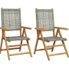 vidaXL - Tuinstoelen - Grijs - Acaciahout en poly rattan - 2 stuks