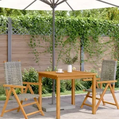 vidaXL - Tuinstoelen - Grijs - Acaciahout en poly rattan - 2 stuks