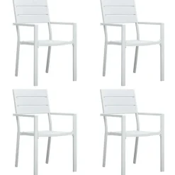 vidaXL - Tuinstoelen - Wit - Hout - 4 stuks